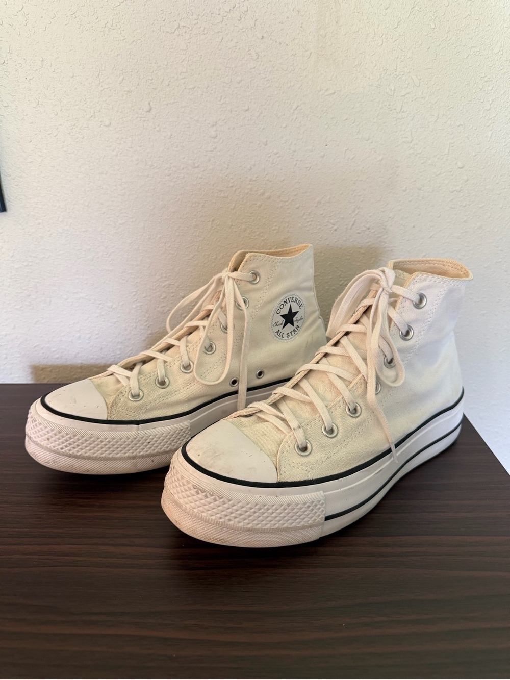 Converse Platform High-Top Sneakers in Off-White/Cream